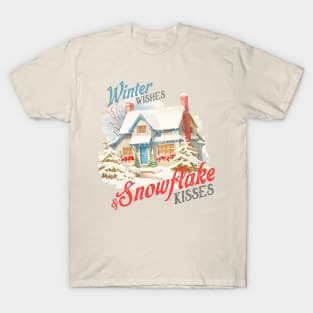 Winter kisses snowflake wishes T-Shirt